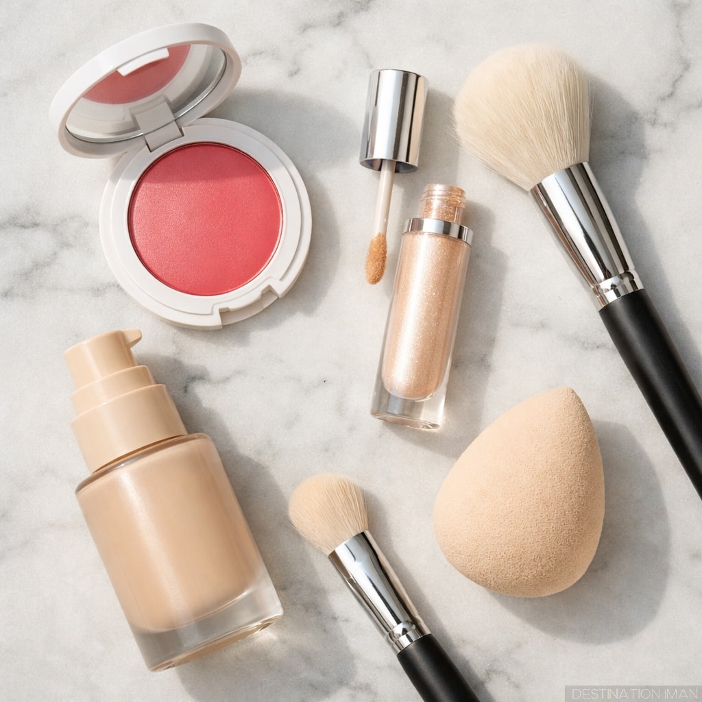 Modern makeup application using cream products for natural, youthful finish