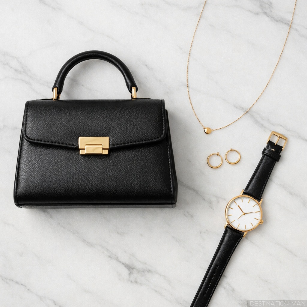 Minimal elegant accessories demonstrating quality over quantity