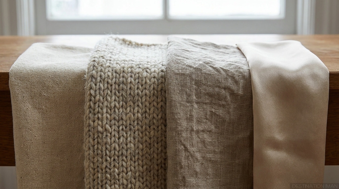 Comparison of quality fabric textures for elegant clothing