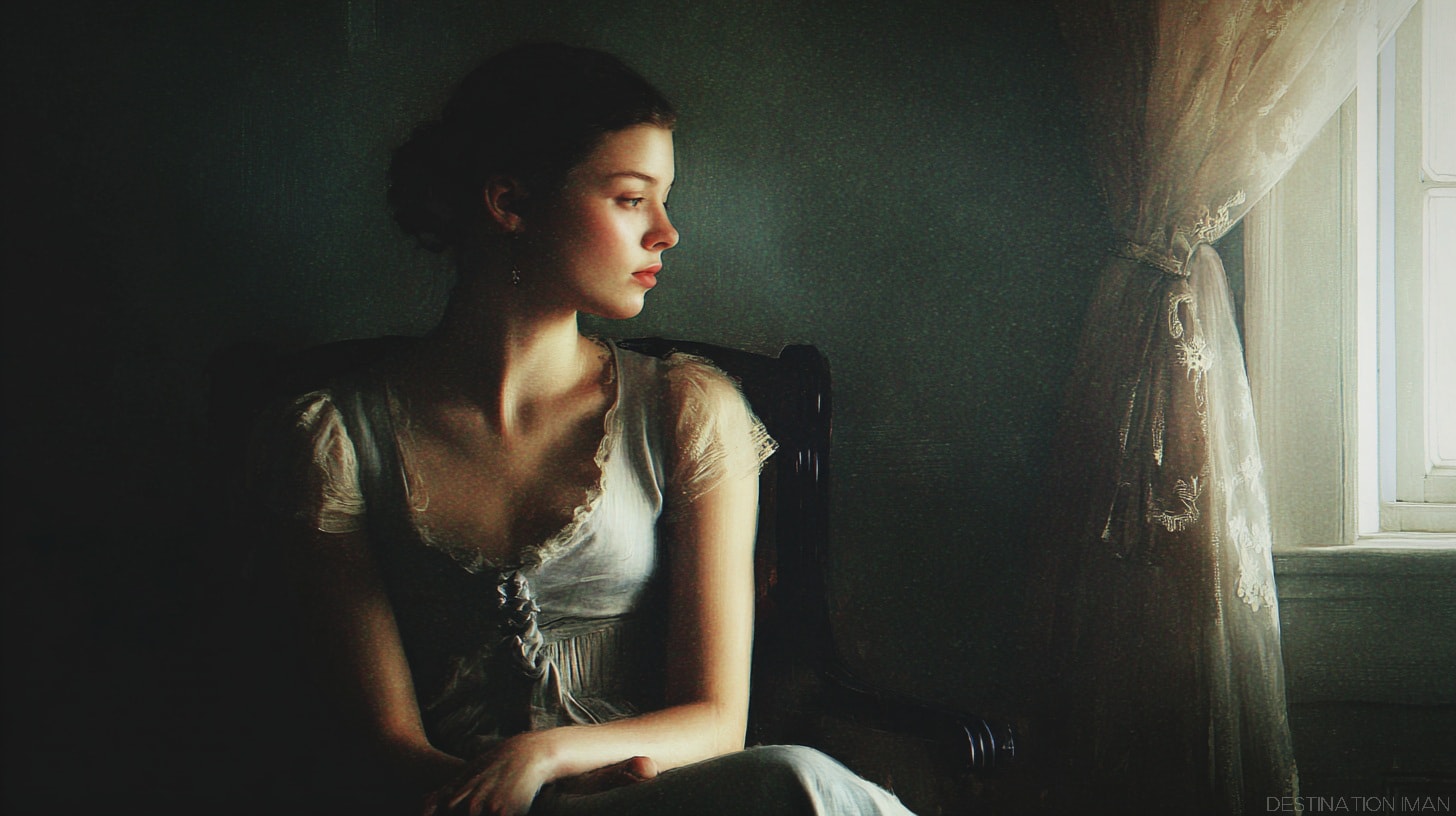 A quiet, contemplative scene lit by a window, embodying timeless beauty through restraint, silence, and deliberate visual meaning.